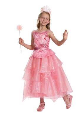 Wicked Glinda Deluxe Pink Bubble Dress Costume Girls 10 12 Fairytale Whimsical